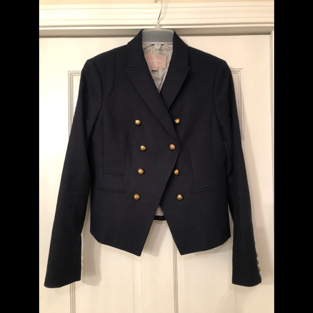 Never worn navy crop jacket